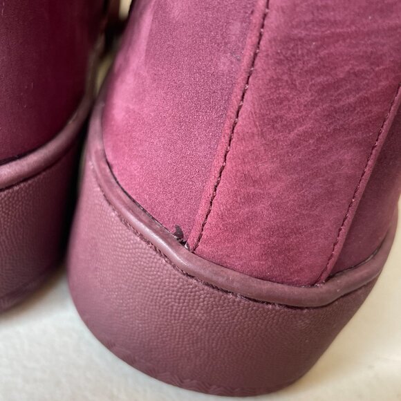 Aerosoles Nubuck Leather Wine Purple Ankle Boots Size 7 - Picture 9 of 16